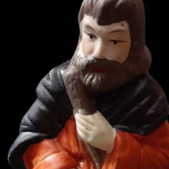 Very Nice! 8pc Vintage Christmas Nativity Set Porcelain Baby Jesus Manger Scene - Picture 3 of 9